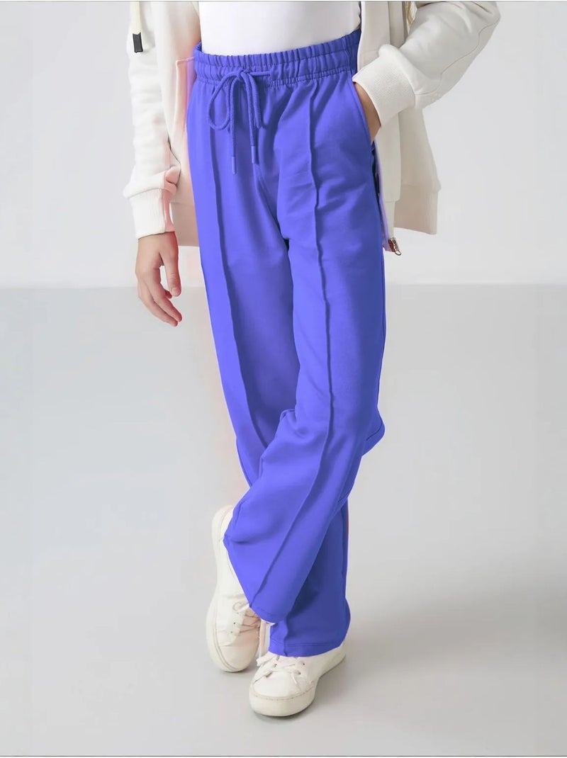 Pantalon unisexe junior en mélange de coton tommy Bleu cobalt - Kiabi