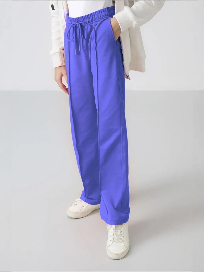Pantalon unisexe junior en mélange de coton tommy Bleu cobalt - Kiabi