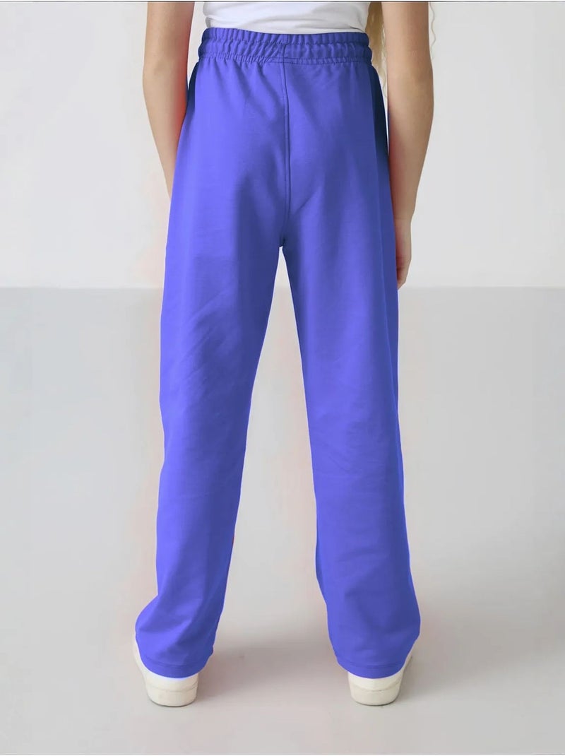 Pantalon unisexe junior en mélange de coton tommy Bleu cobalt - Kiabi