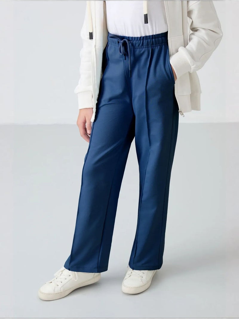 Pantalon unisexe junior en mélange de coton tommy Bleu marine - Kiabi