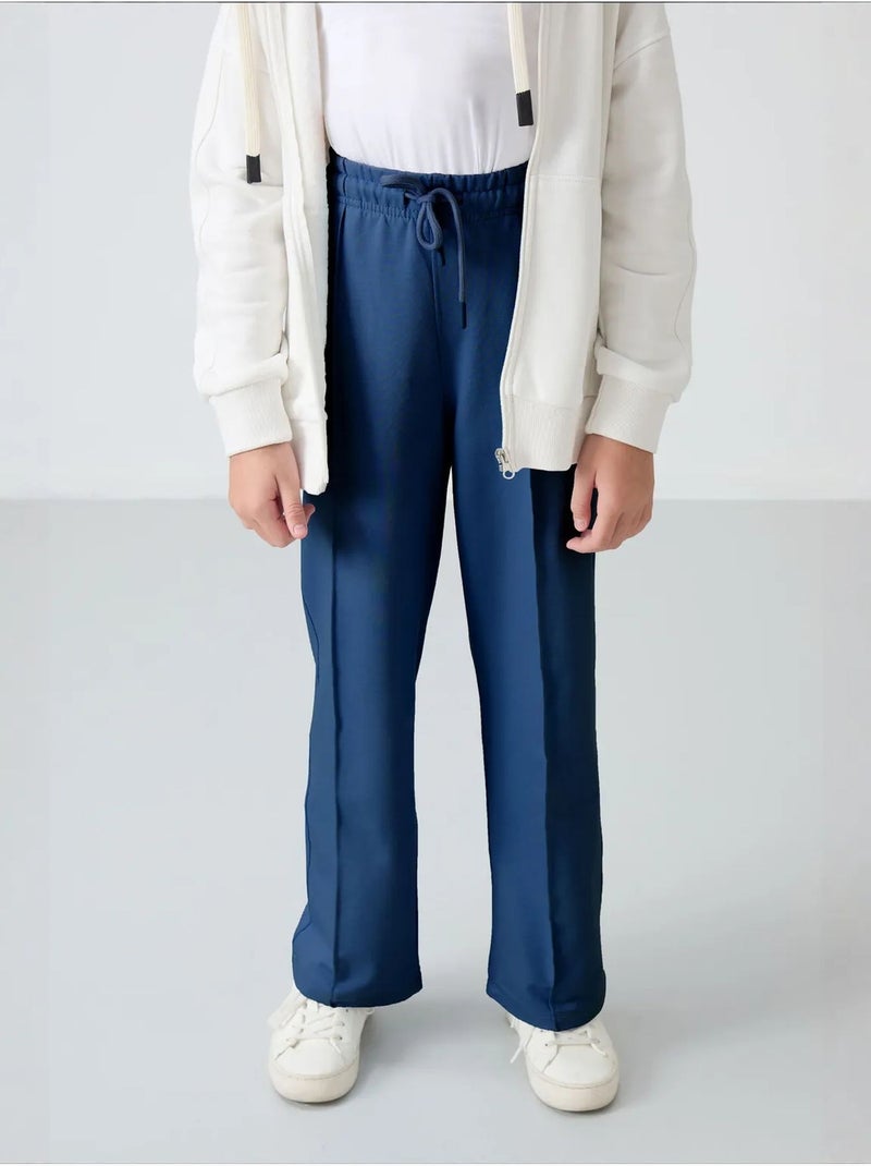 Pantalon unisexe junior en mélange de coton tommy Bleu marine - Kiabi
