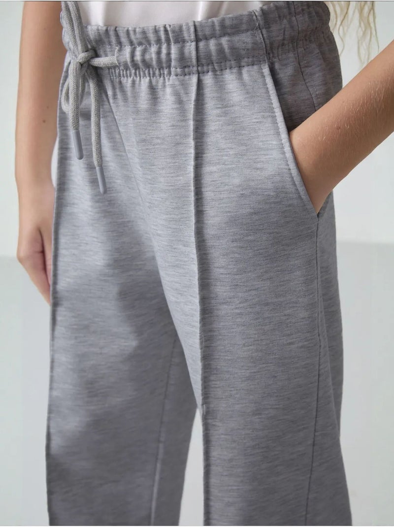 Pantalon unisexe junior en mélange de coton tommy Gris - Kiabi