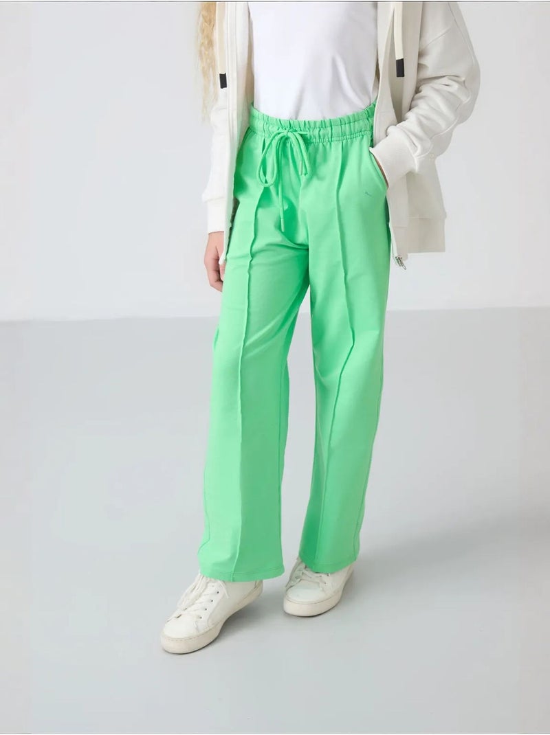 Pantalon unisexe junior en mélange de coton tommy Vert menthe - Kiabi