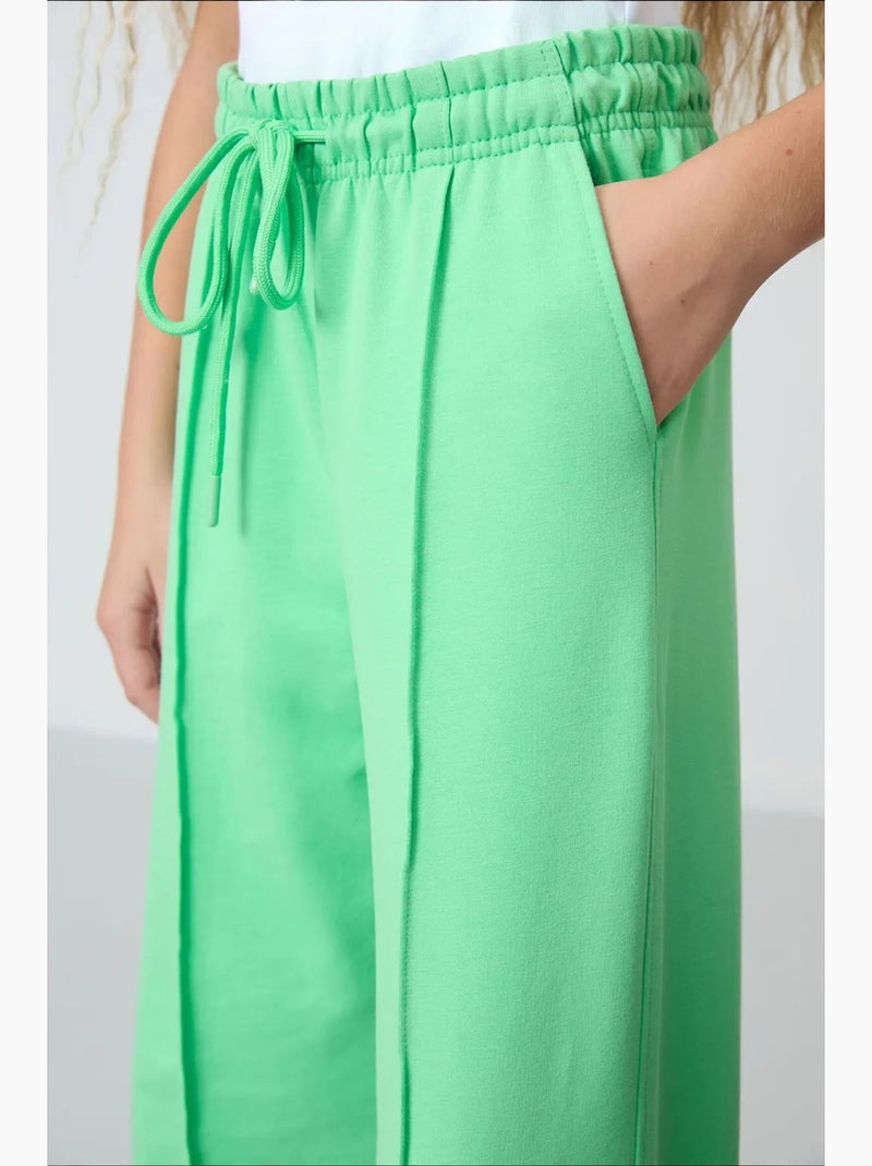 Pantalon unisexe junior en mélange de coton tommy Vert menthe - Kiabi