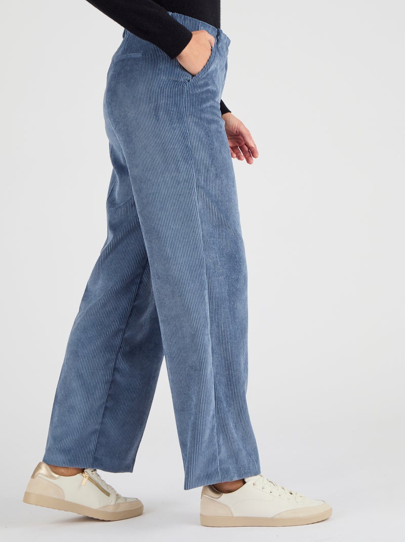 Pantalon velours - Damart Bleu - Kiabi