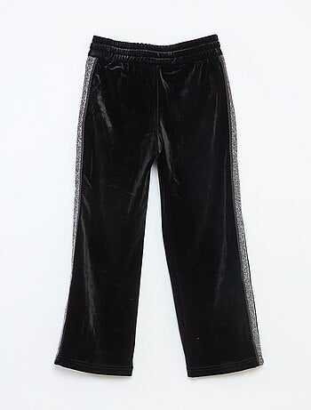 Pantalon velours à bandes pailletées