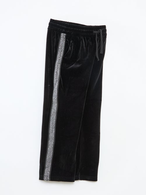 Pantalon velours à bandes pailletées - Kiabi