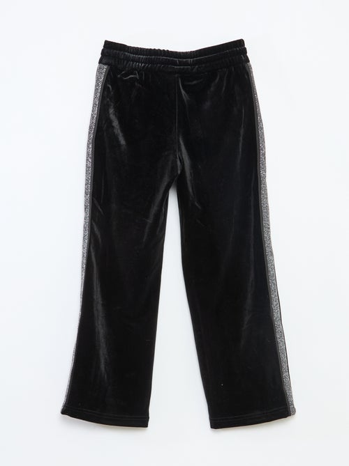 Pantalon velours à bandes pailletées - Kiabi