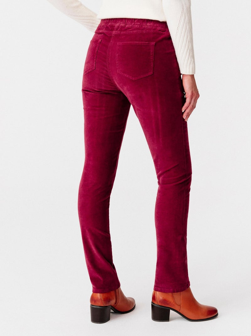 Pantalon velours à ceinture élastiquée - Damart Bordeaux - Kiabi