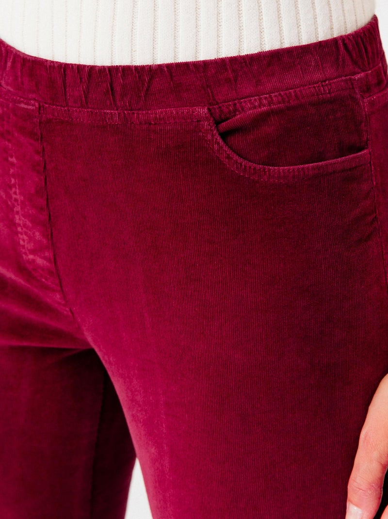 Pantalon velours à ceinture élastiquée - Damart Bordeaux - Kiabi