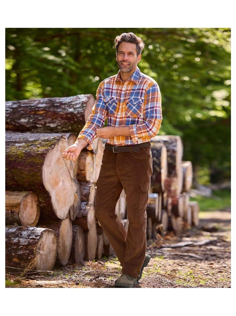 Pantalon Velours Cargo Confort   - ATLAS FOR MEN Marron - Kiabi