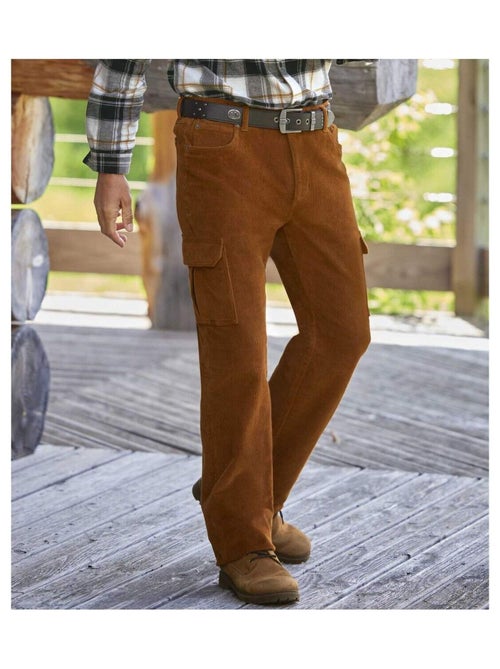 Pantalon Velours Cargo Multipoches   - ATLAS FOR MEN - Kiabi