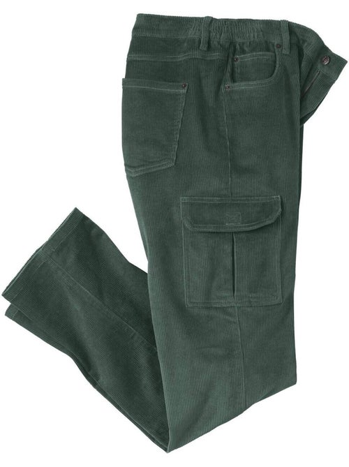 Pantalon Velours Cargo Stretch   - ATLAS FOR MEN - Kiabi