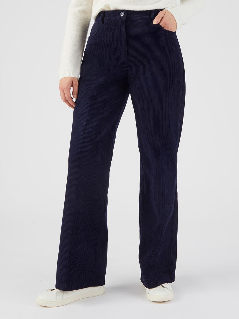 Pantalon velours côtelé - Damart Bleu marine - Kiabi