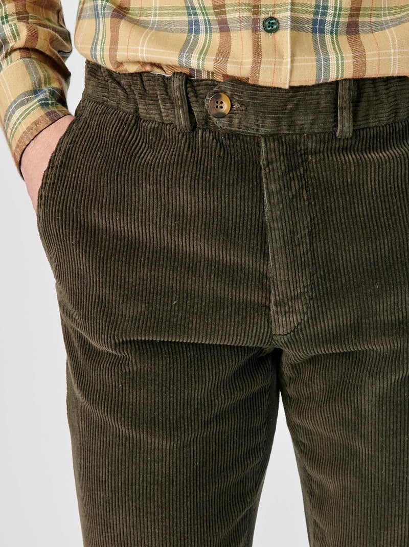 Pantalon velours côtelé - Damart Vert foncé - Kiabi