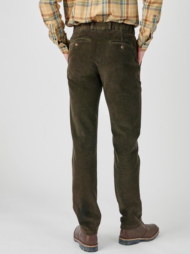 Pantalon velours côtelé - Damart Vert foncé - Kiabi