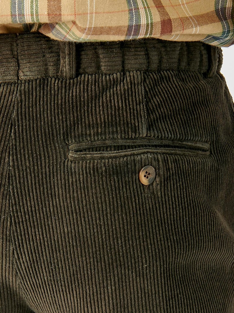 Pantalon velours côtelé - Damart Vert foncé - Kiabi