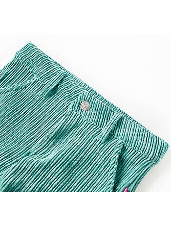 Pantalon velours côtelé à jambes larges, taille élastique - vidaxl
