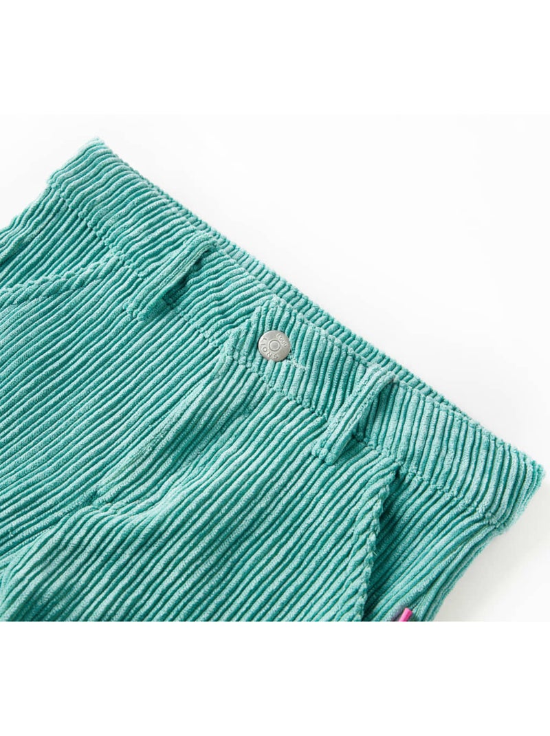 Pantalon velours côtelé à jambes larges, taille élastique - vidaxl Vert - Kiabi