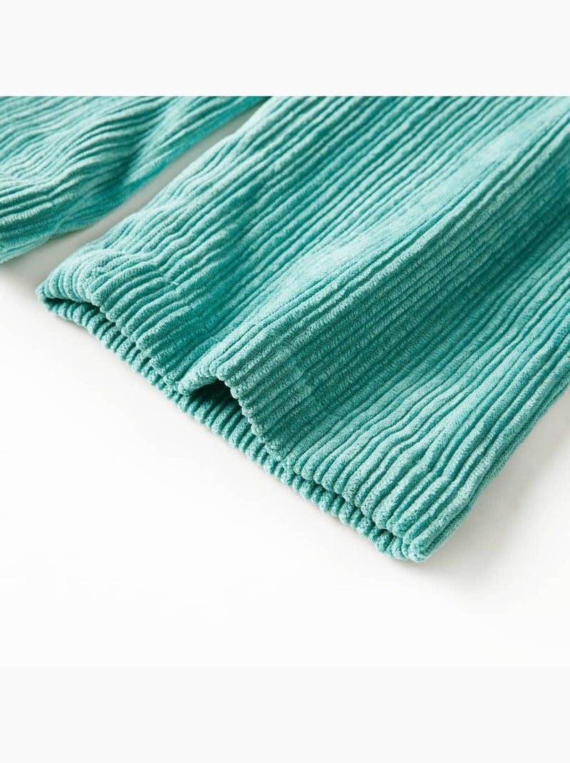 Pantalon velours côtelé à jambes larges, taille élastique - vidaxl Vert - Kiabi