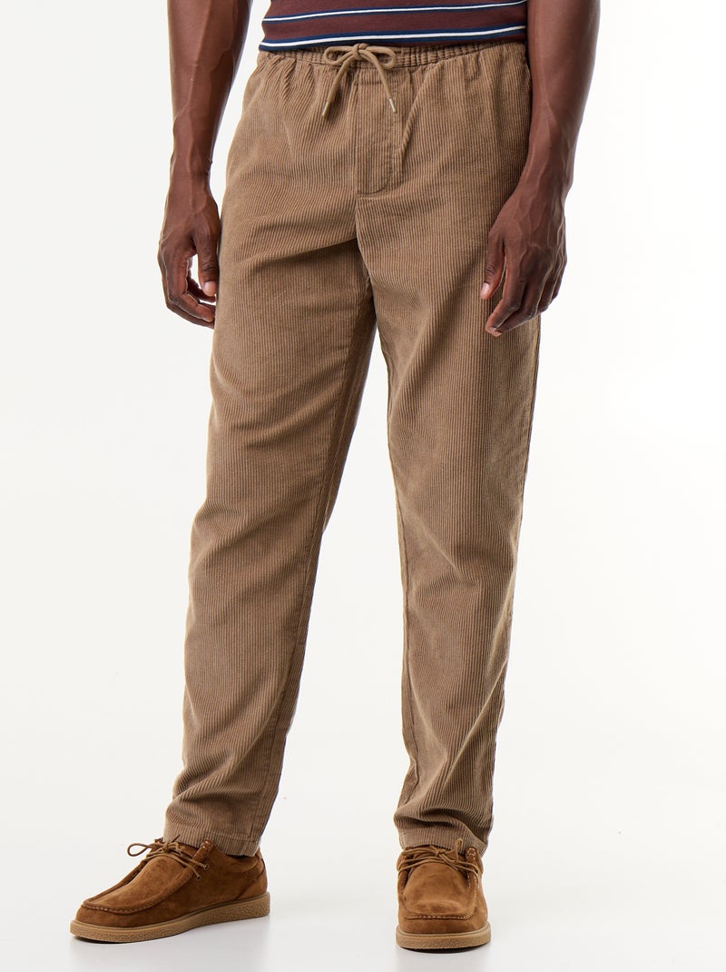 Pantalon velours côtelé Beige - Kiabi