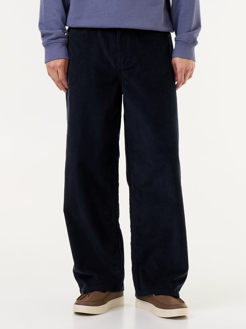 Pantalon velours côtelé Bleu - Kiabi