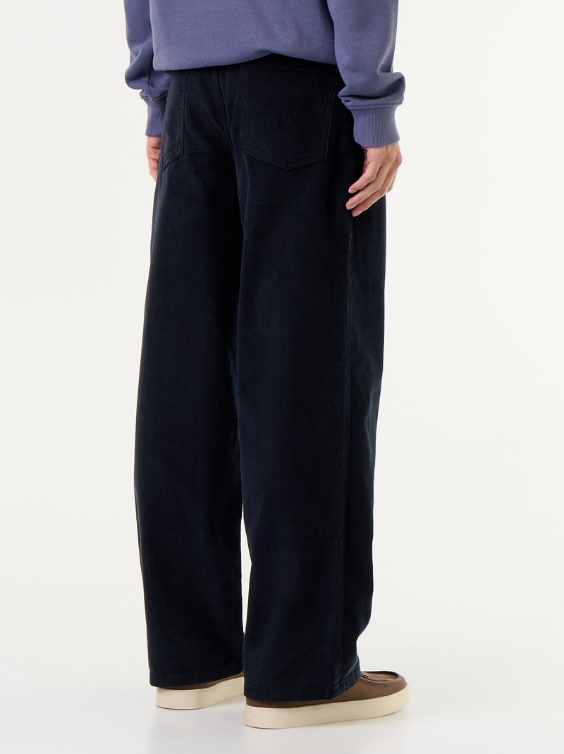 Pantalon velours côtelé Bleu - Kiabi