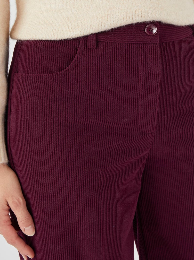 Pantalon velours côtelé enfilable - Damart Bordeaux - Kiabi