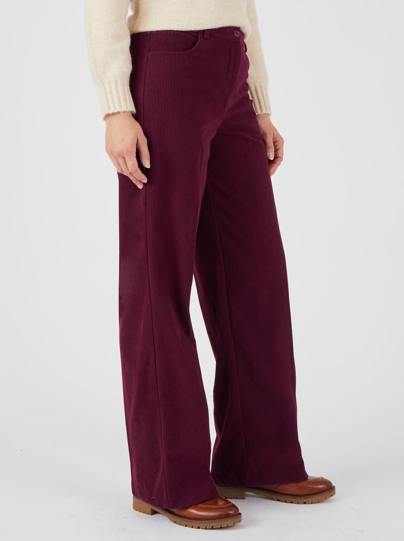 Pantalon velours côtelé enfilable - Damart Bordeaux - Kiabi