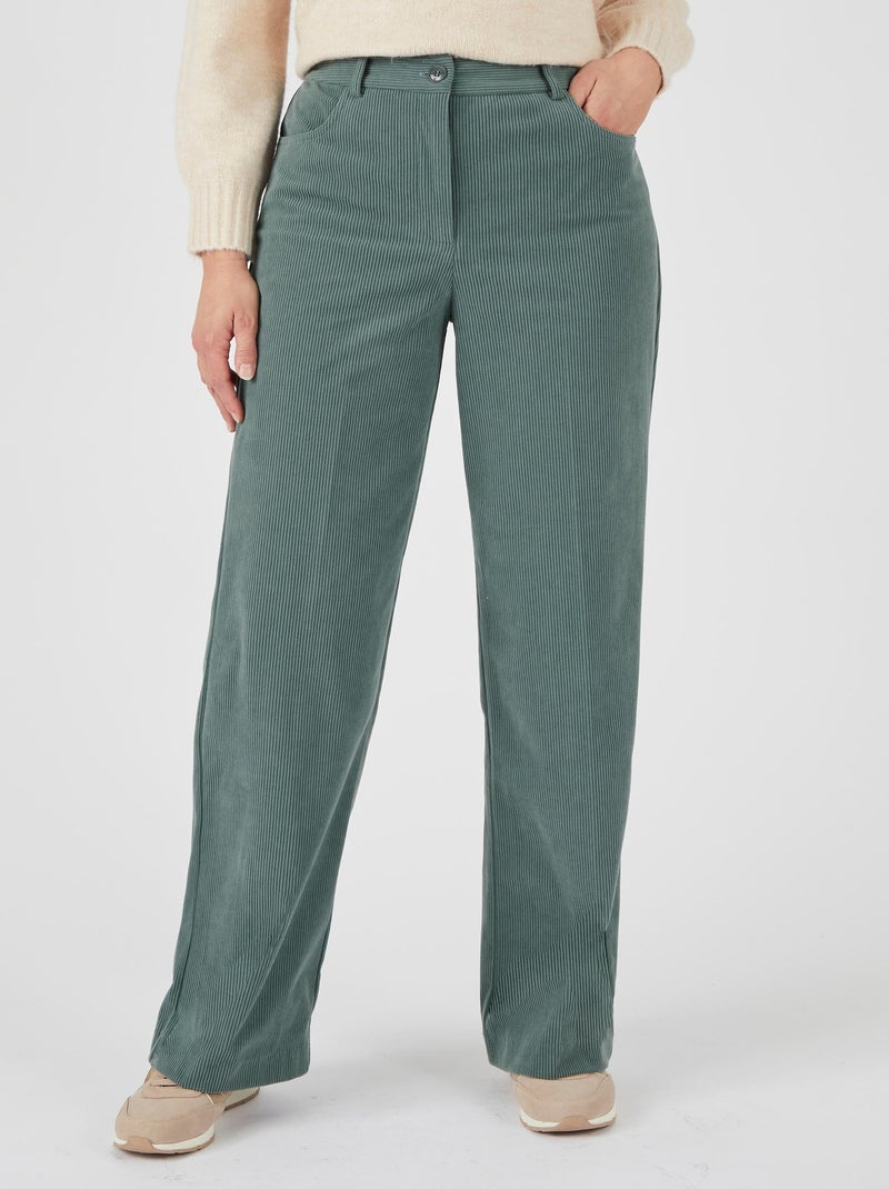 Pantalon velours côtelé enfilable - Damart Vert - Kiabi