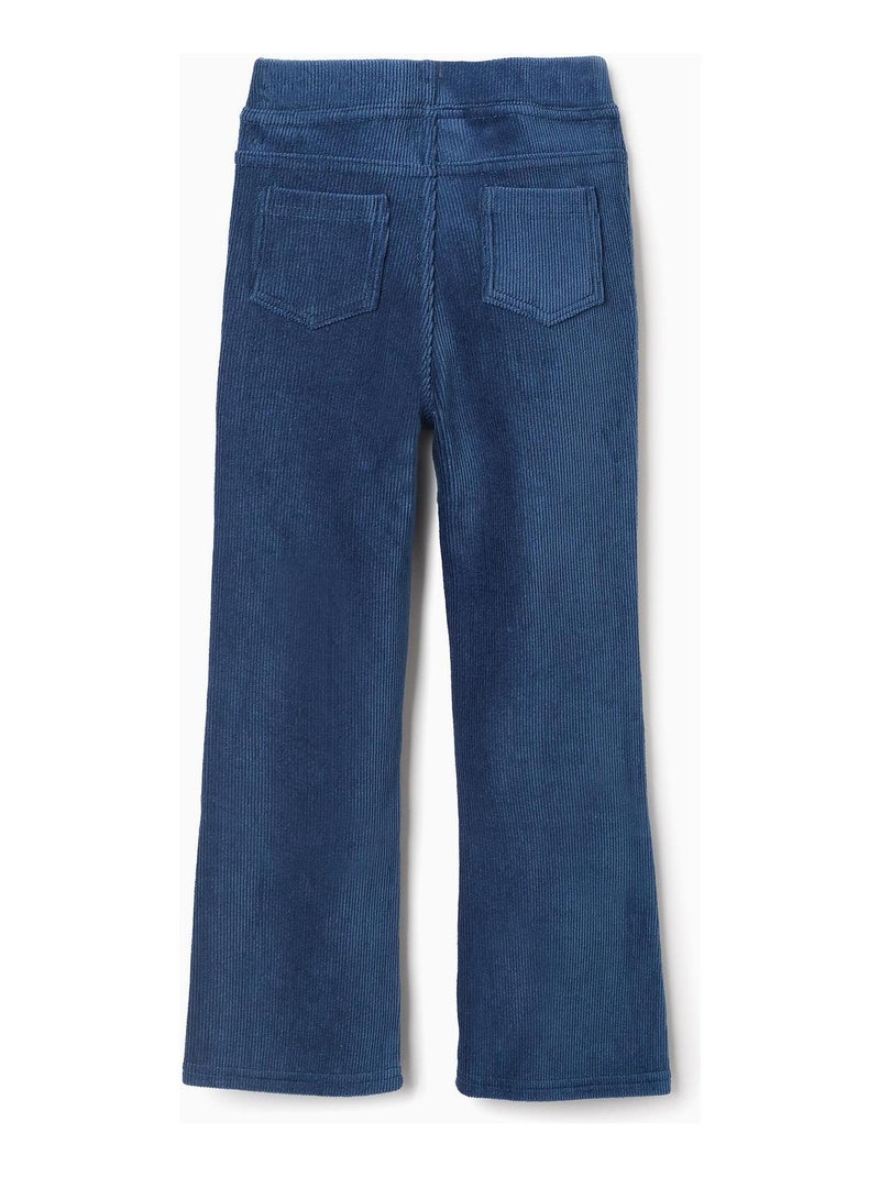 Pantalon velours côtelé, évasé ART ATTACK Bleu foncé - Kiabi