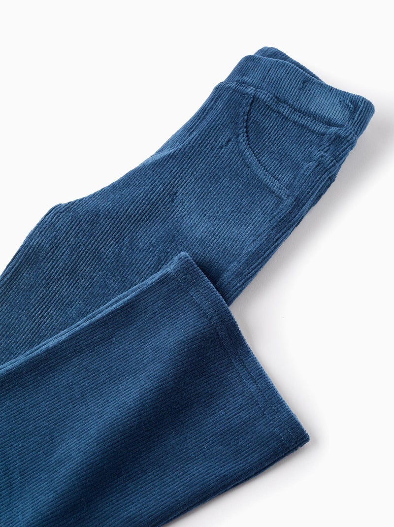 Pantalon velours côtelé, évasé ART ATTACK Bleu foncé - Kiabi