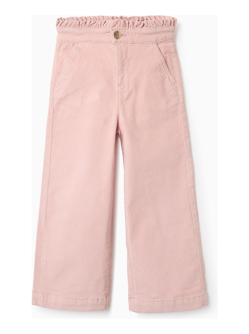 Pantalon velours côtelé, jambe large NOVEAUX NATURE Rose clair - Kiabi