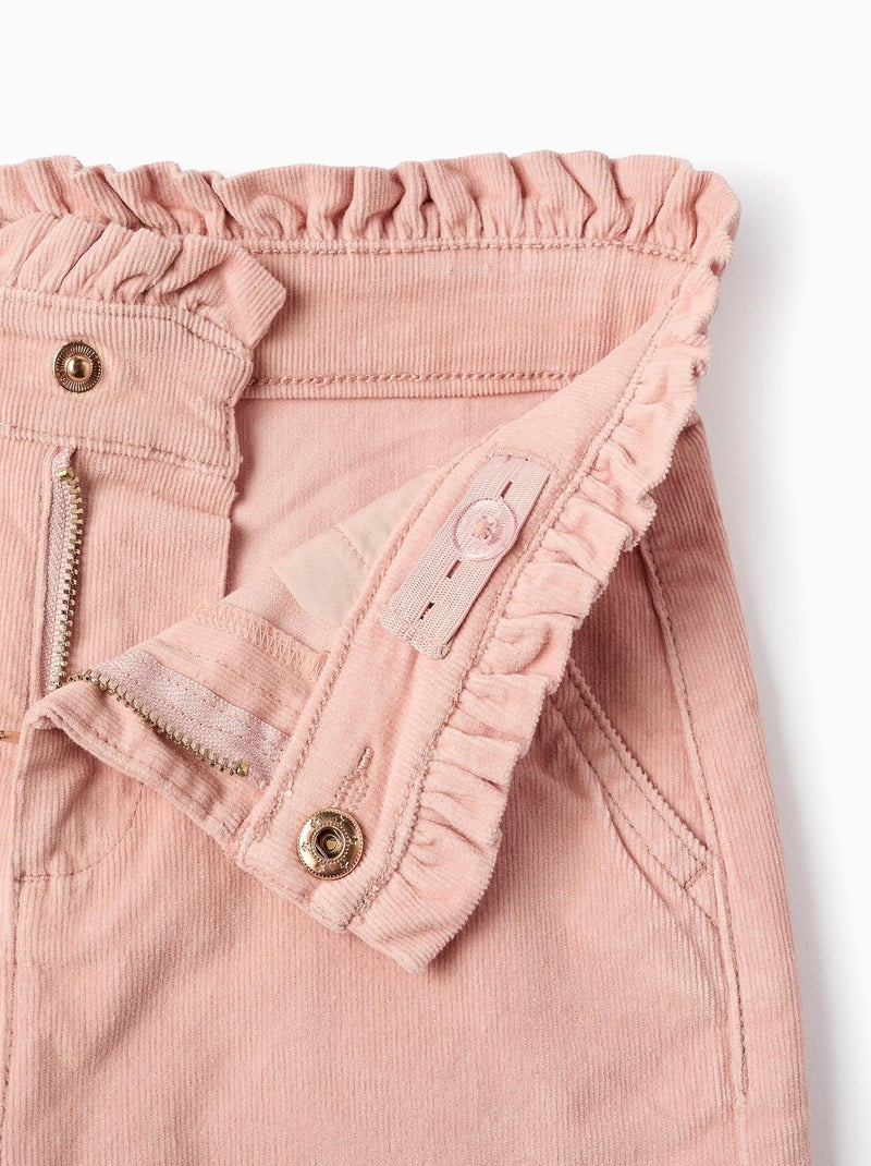 Pantalon velours côtelé, jambe large NOVEAUX NATURE Rose clair - Kiabi