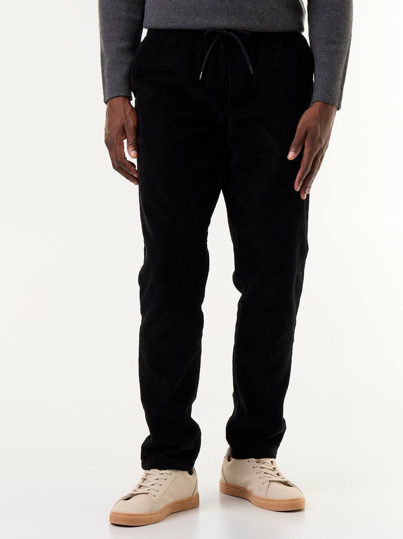 Pantalon velours côtelé Noir - Kiabi