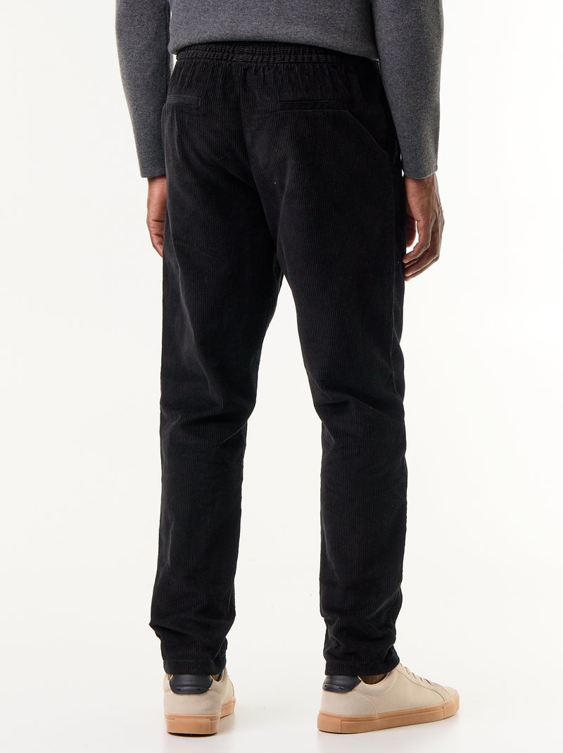 Pantalon velours côtelé Noir - Kiabi