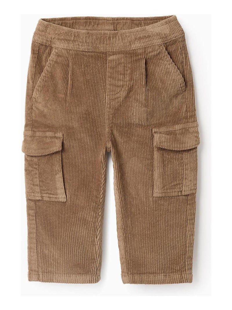 Pantalon velours côtelé, poches cargo ART ATTACK Camel - Kiabi
