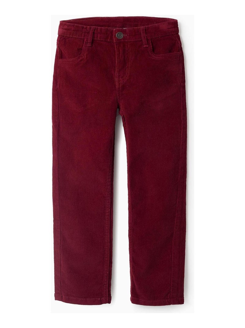 Pantalon velours côtelé, slim NOËL Rouge foncé - Kiabi