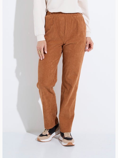 Pantalon velours côtelé taille élastiquée - afibel - Kiabi