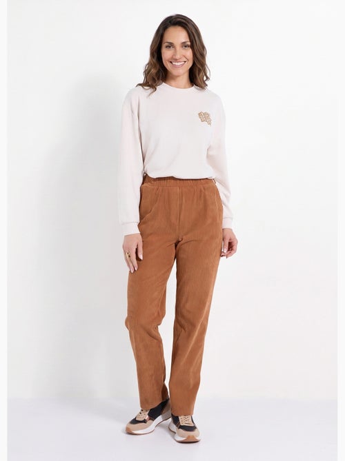 Pantalon velours côtelé taille élastiquée - afibel - Kiabi