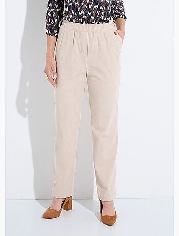 Pantalon velours côtelé taille élastiquée - Afibel