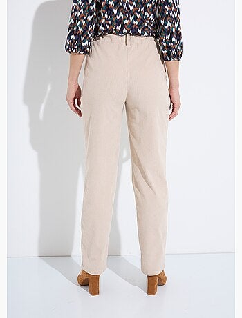 Pantalon velours côtelé taille élastiquée - Afibel