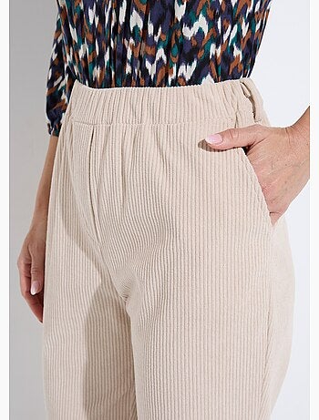 Pantalon velours côtelé taille élastiquée - Afibel