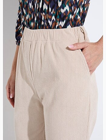Pantalon velours côtelé taille élastiquée - Afibel