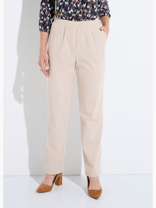 Pantalon velours côtelé taille élastiquée - Afibel - Kiabi