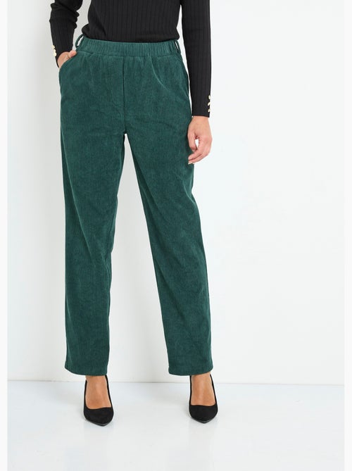 Pantalon velours côtelé taille élastiquée - Afibel - Kiabi