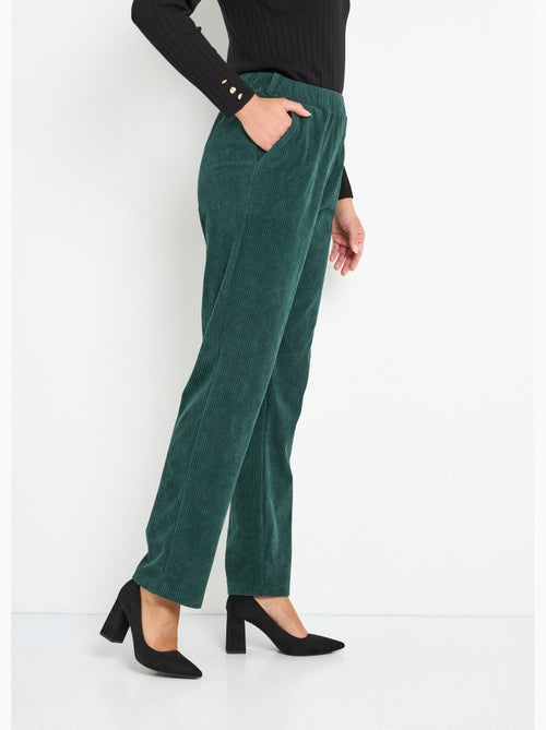 Pantalon velours côtelé taille élastiquée - Afibel - Kiabi