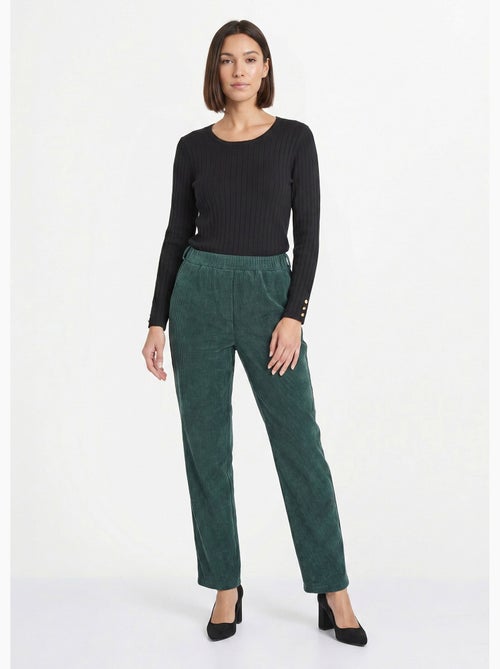 Pantalon velours côtelé taille élastiquée - Afibel - Kiabi