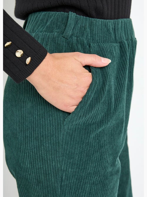 Pantalon velours côtelé taille élastiquée - Afibel - Kiabi