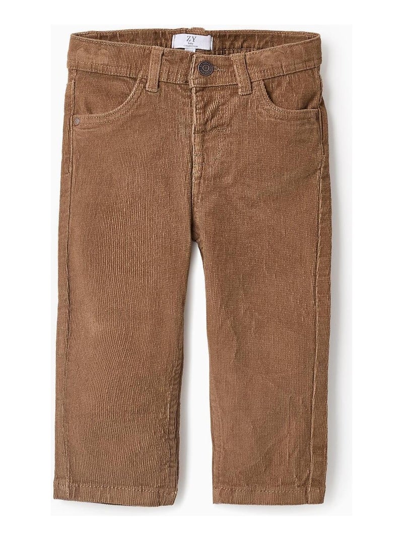 Pantalon velours côtelé, taille réglable ISTANBUL Beige - Kiabi